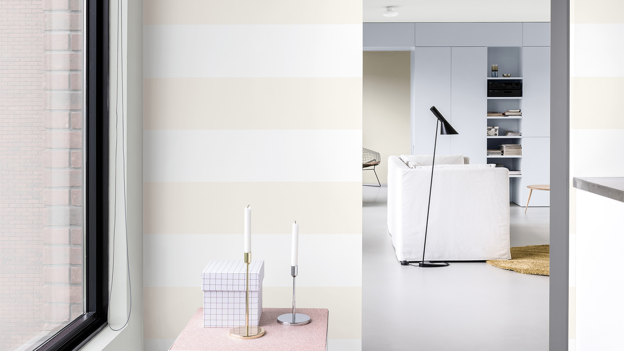 phòng khách phối màu trắng Dulux 
