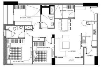 Mặt bằng thiết kế căn hộ.
