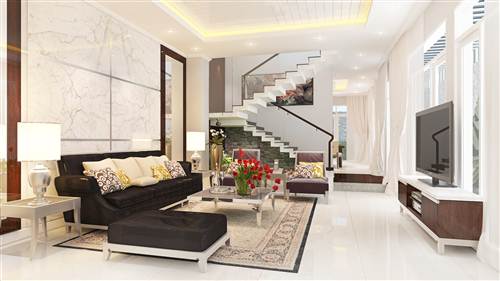 Nhà phố sửa chữa cải tạo, sáng rộng với tông màu trắng chủ đạo, nội thất sang trọng.