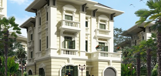 Thiết kế nhà đẹp sơn màu sắc theo phong thủy khiến ngoại thất công trình trở nên sang trọng và tươi trẻ.