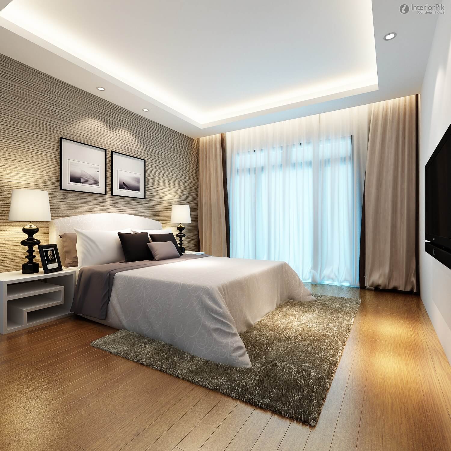 Phòng ngủ ông bà thoáng đãng nhờ tiếp xúc với không gian bên ngoài, với mẫu thiết kế nhà cấp 4 này.