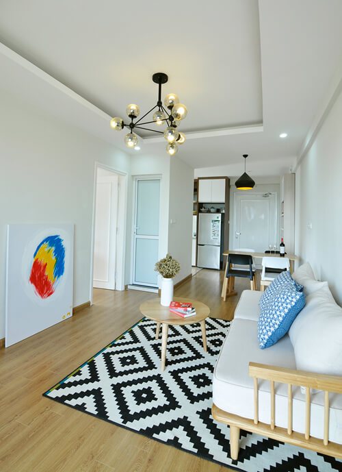 Cải tạo tối ưu diện tích sử dụng phòng khách nhà chung cư 58 M2