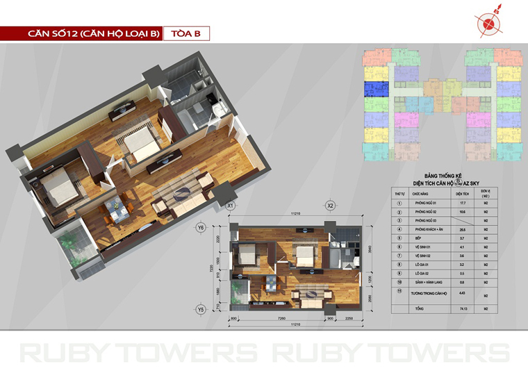 Chung cư Ruby Tower căn số 3A-12B