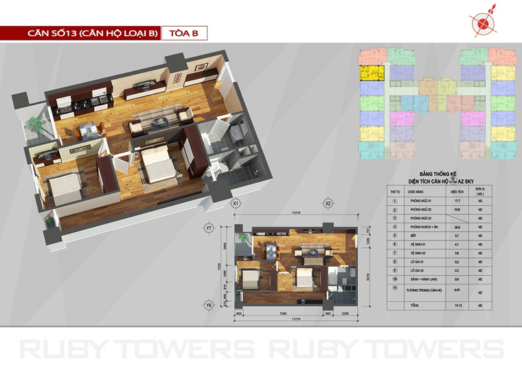 Chung cư Ruby Tower căn số 2A-13B