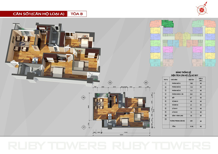 Chung cư Ruby Tower căn số 1A-14B