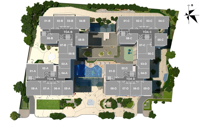 mặt bằng dự án mandarin garden 2 tân mai