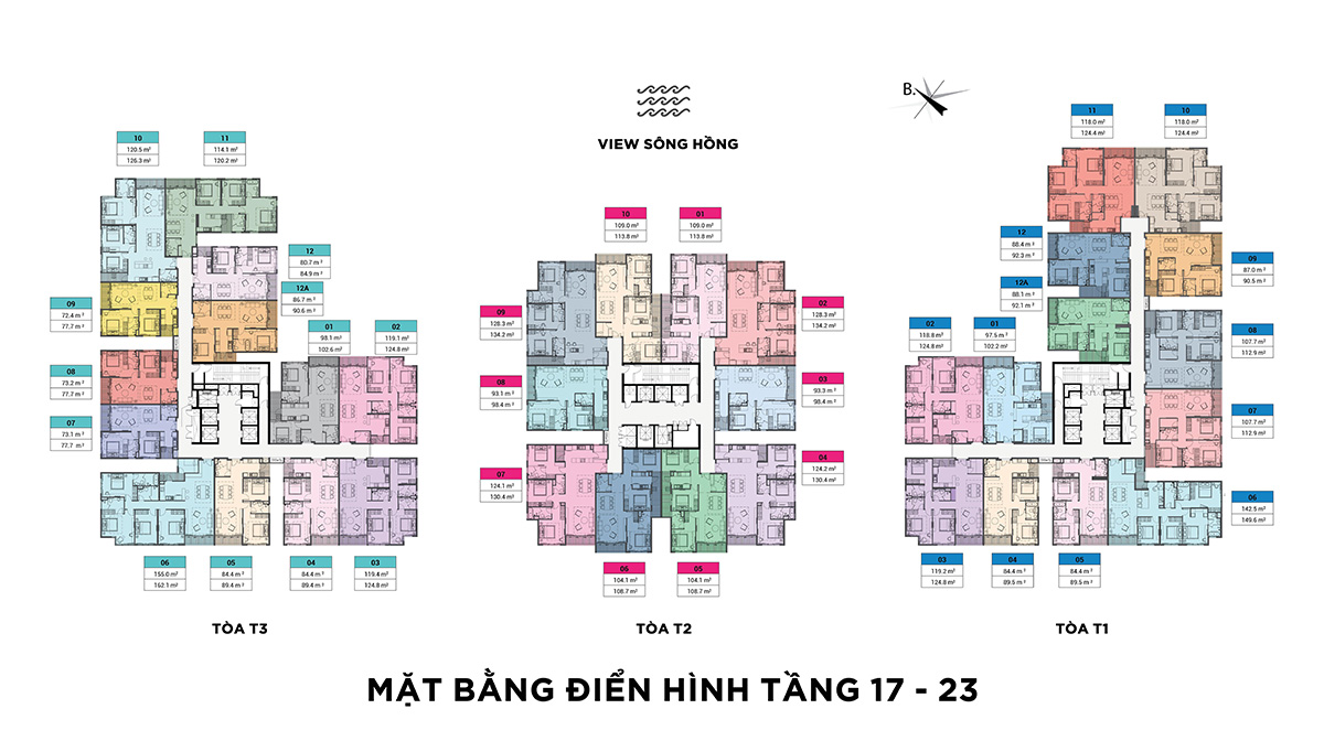 mặt bằng chung cư sun grand city ancora residence tầng 17 - 23