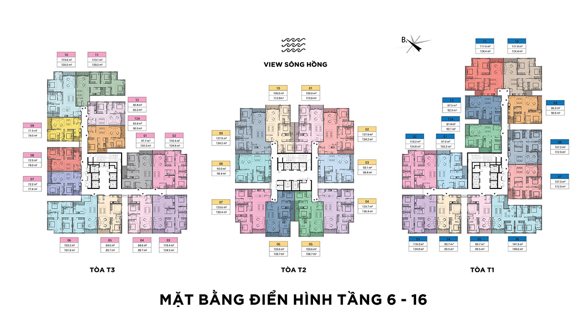 mặt bằng chung cư sun grand city ancora residence tầng 6 - 16