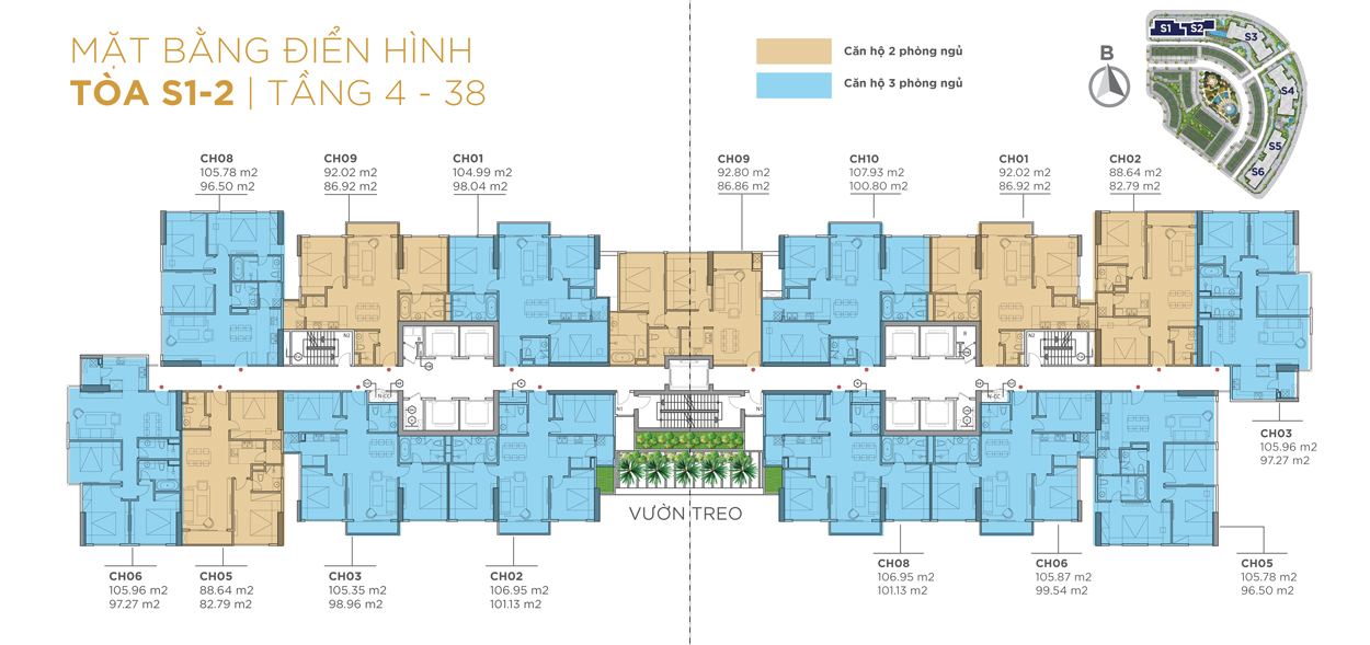 mặt bằng chung cư sunshine city tòa s1 s2