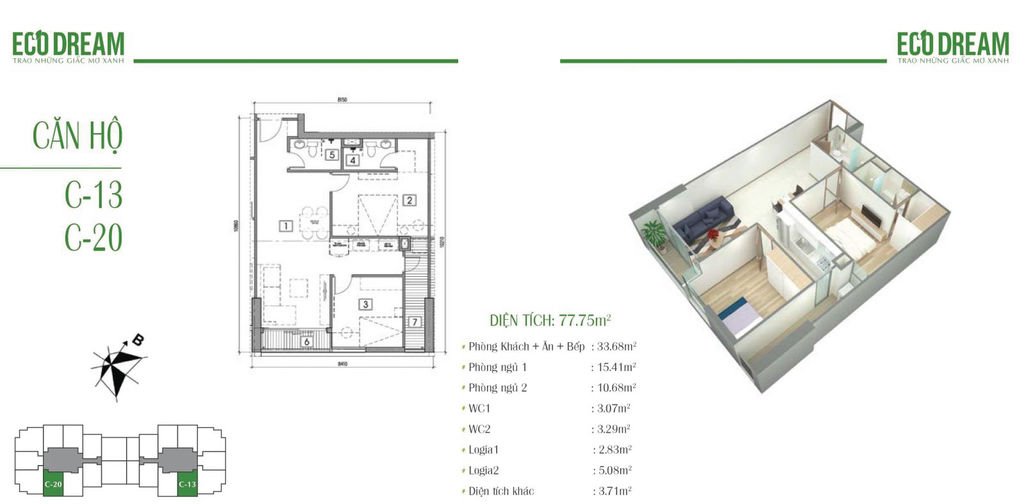 thiết kế căn hộ eco dream