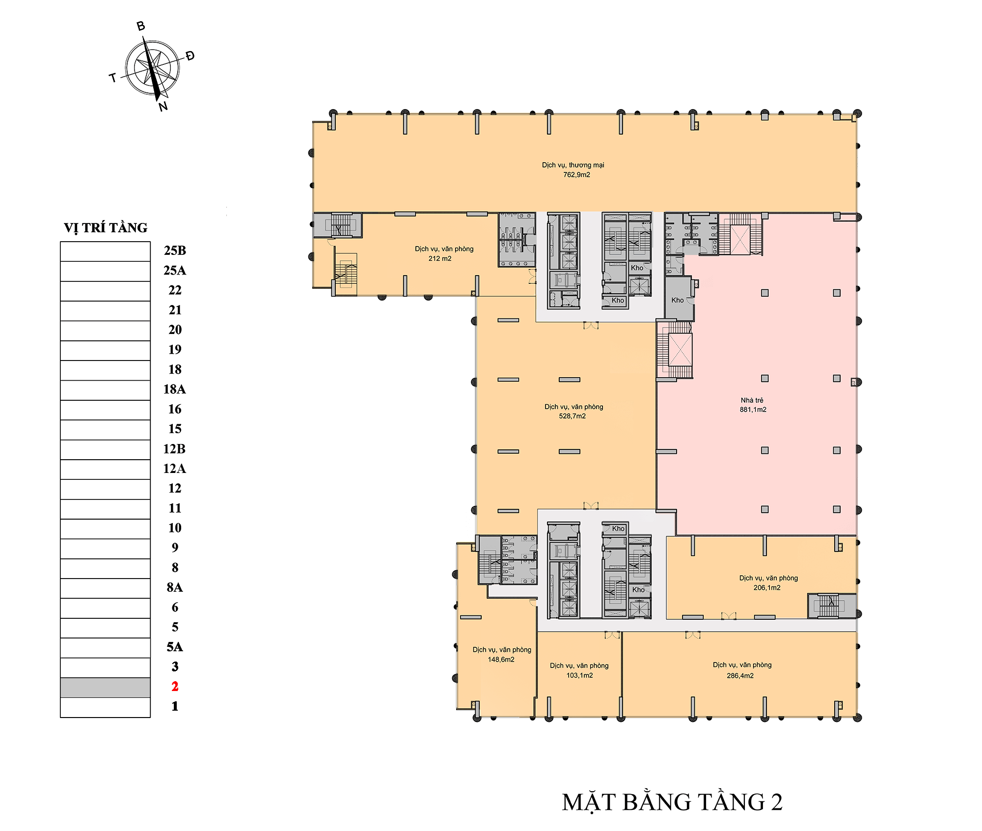mặt bằng tầng 2 chung cư florence tower