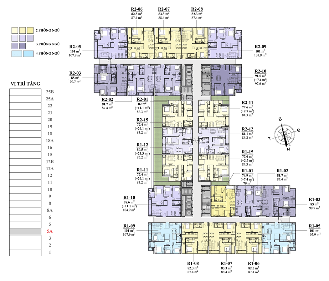mặt bằng tầng 5a chung cư florence tower