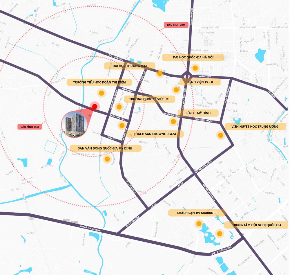 vị trí chung cư florence mỹ đình