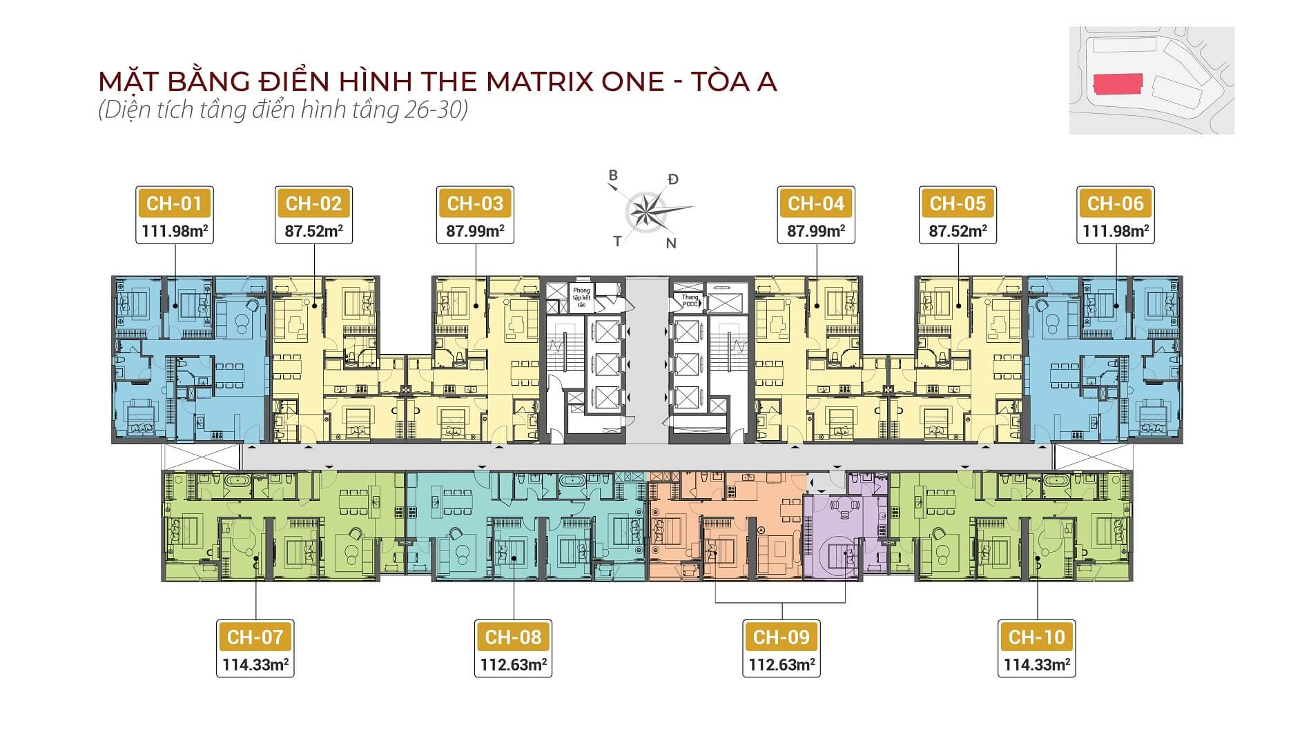 mặt bằng chung cư the matrix one tòa a
