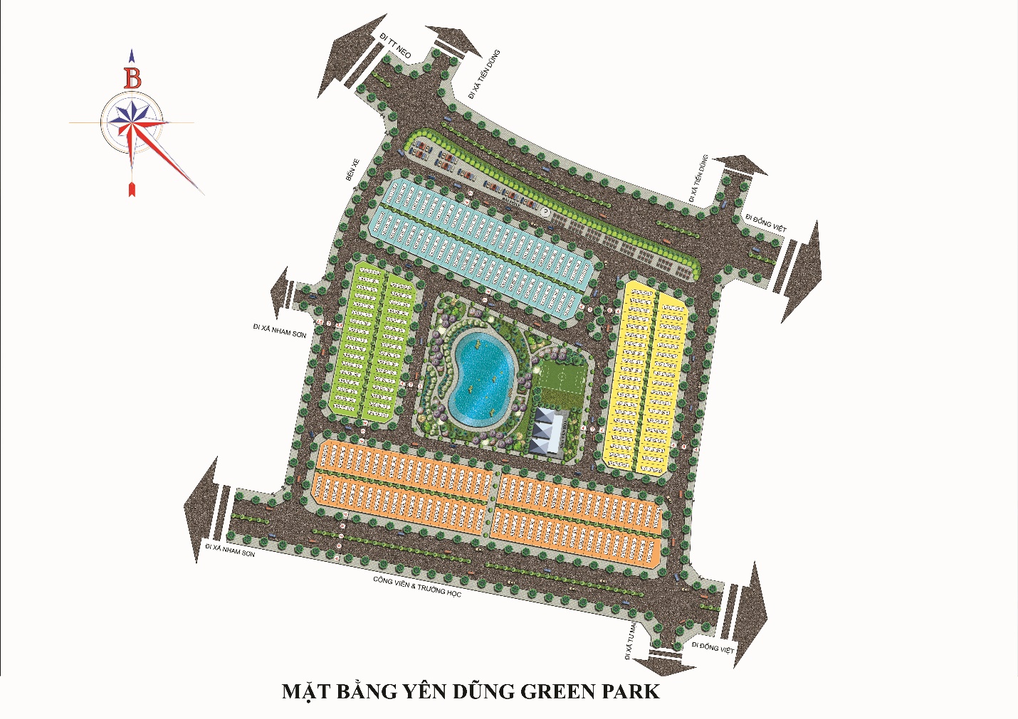 mặt bằng dự án yên dũng green park