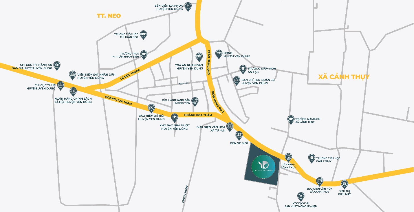 vị trí dự án yên dũng green park