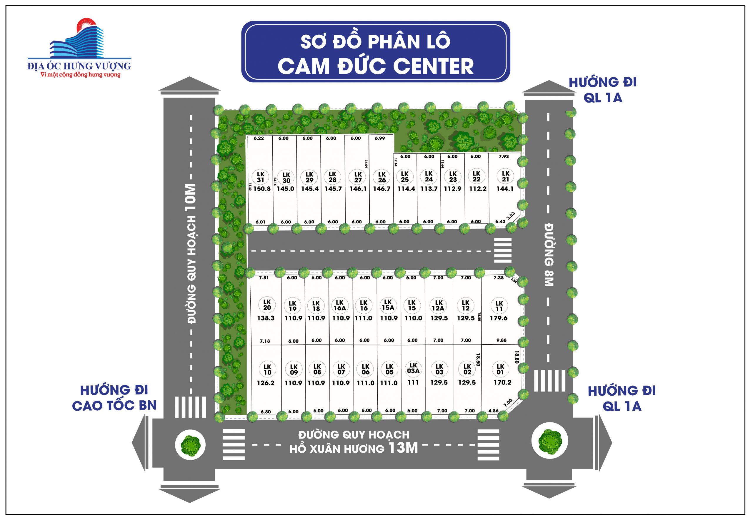 mặt bằng dự án cam đức center