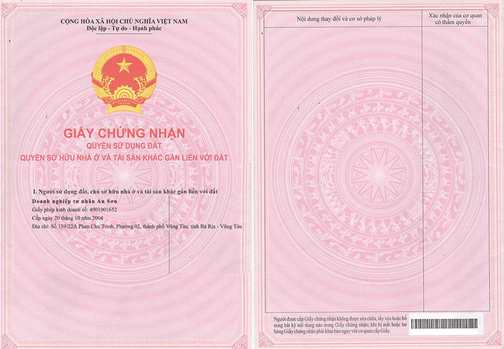 sổ đỏ dự án an sơn residence