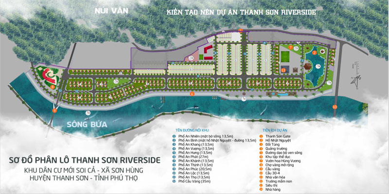 mặt bằng phân lô dự án thanh sơn riverside phú thọ