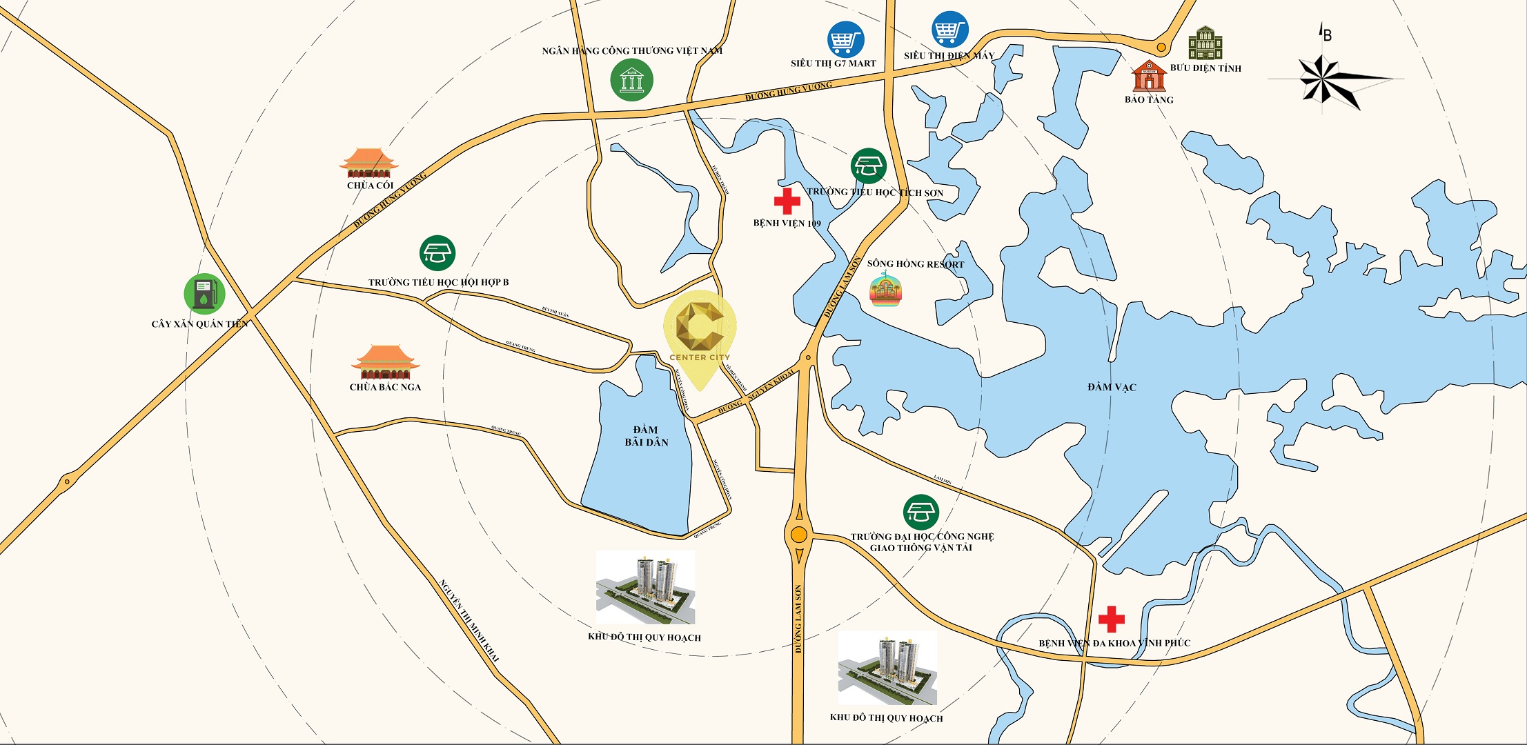 vị trí dự án vĩnh yên center city