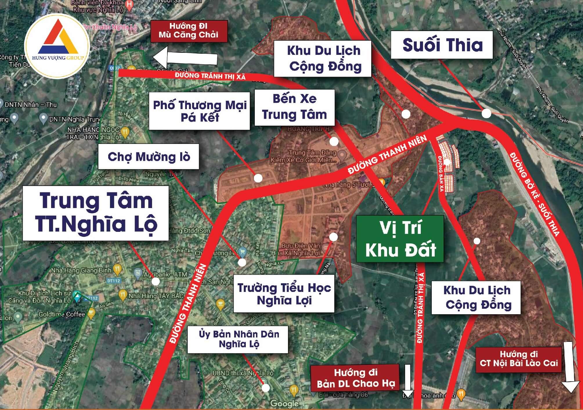 vị trí dự án nghĩa lộ riverside yên bái