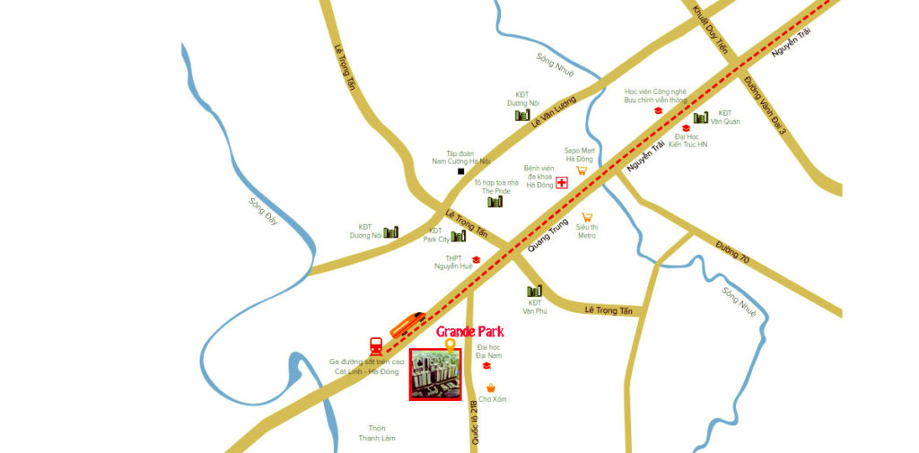 vị trí dự án grande park phú lãm hà đông