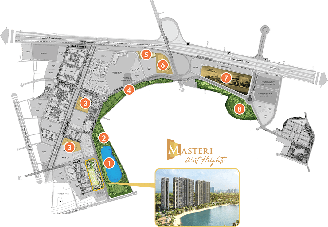 vị trí dự án masteri west heights tây mỗ