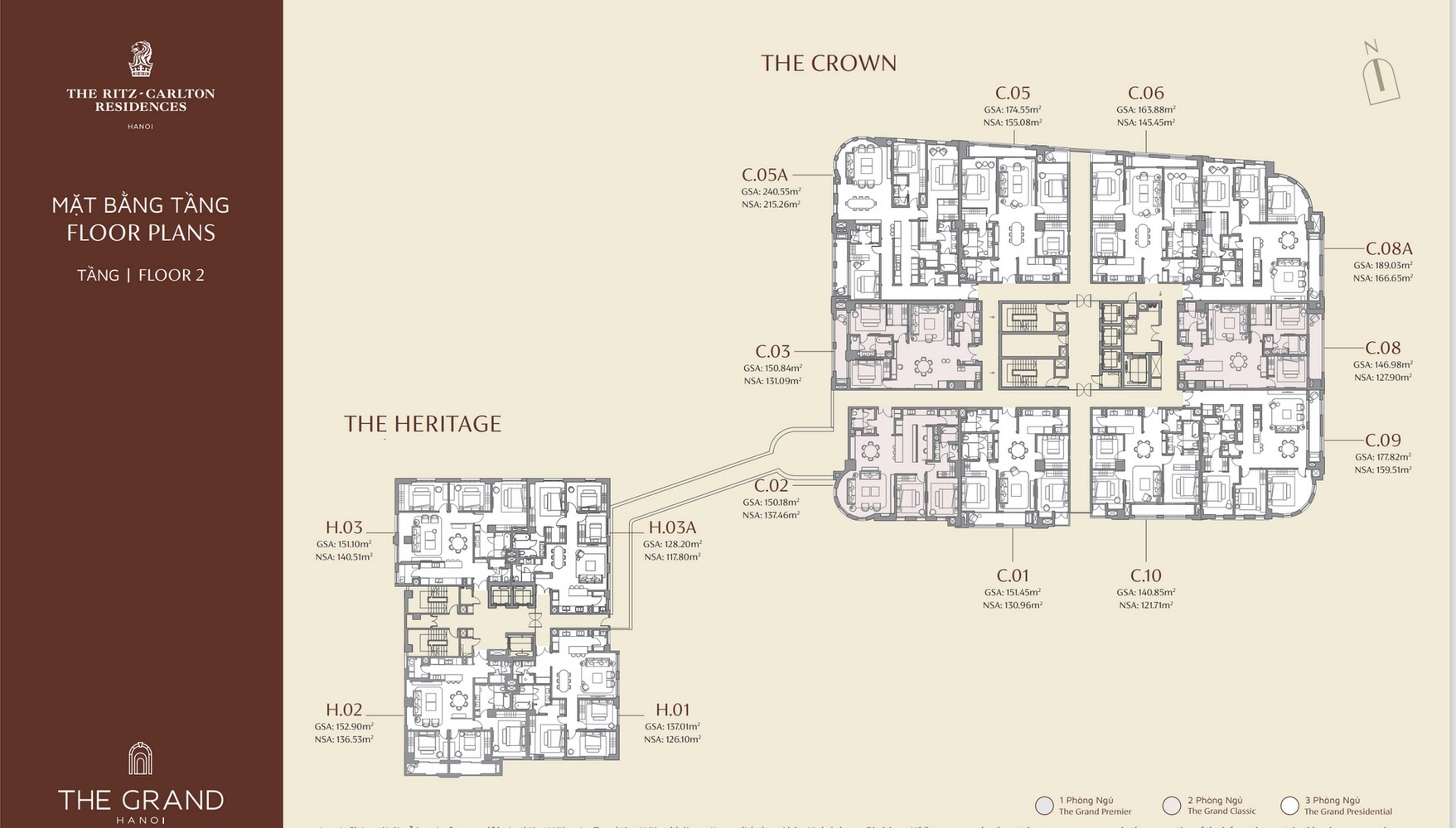 mặt bằng tầng 2 dự án the grand hà nội