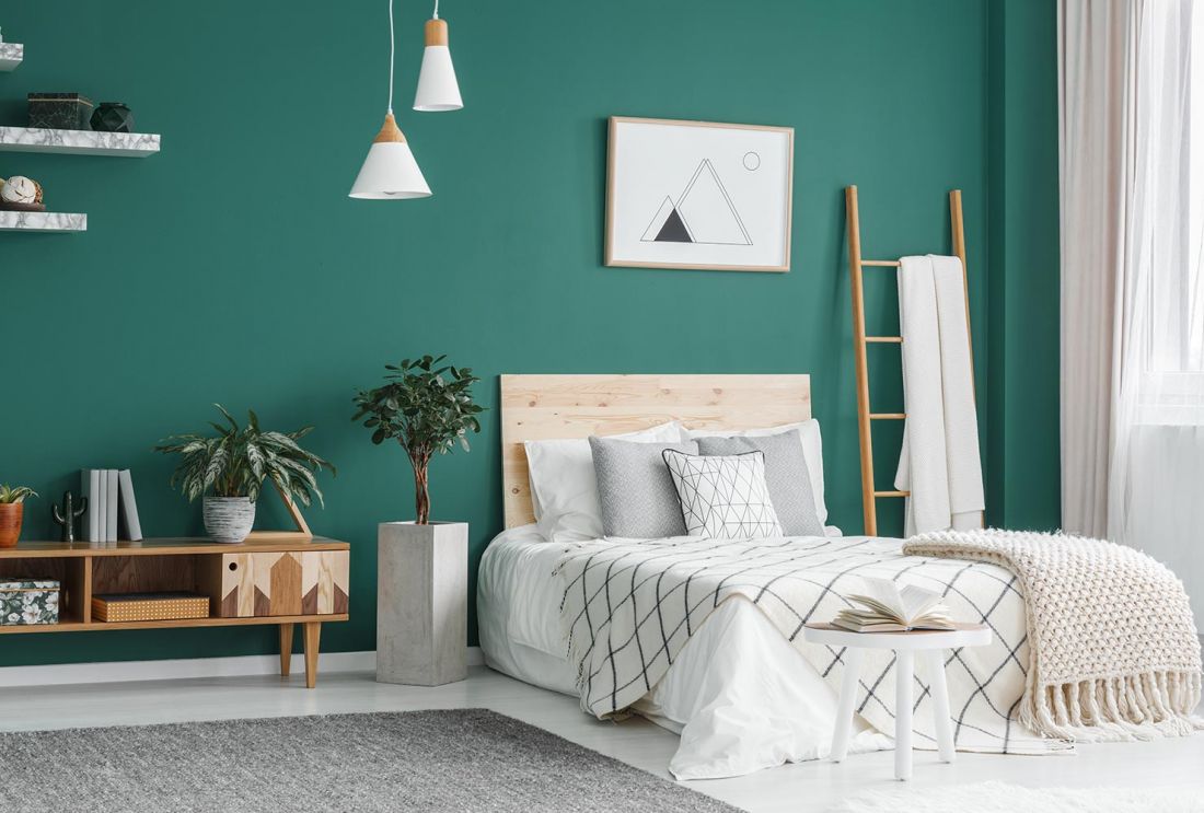 Màu xanh lá cây – Màu sơn phòng ngủ đẹp hợp với người mệnh Mộc Màu xanh lá cây – Màu sơn phòng ngủ đẹp hợp với người mệnh Mộc