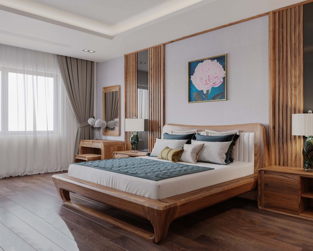 Gỗ tự nhiên làm giường ngủ Gỗ tự nhiên làm giường ngủ