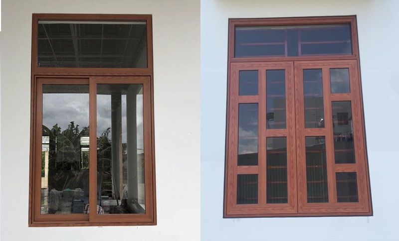 Cửa nhôm giả gỗ ban công Cửa nhôm giả gỗ ban công
