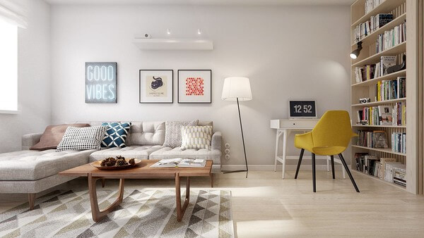 Cải tạo sửa căn hộ chung cư diện tích 60m2 đẹp lung linh cho vợ chồng trẻ