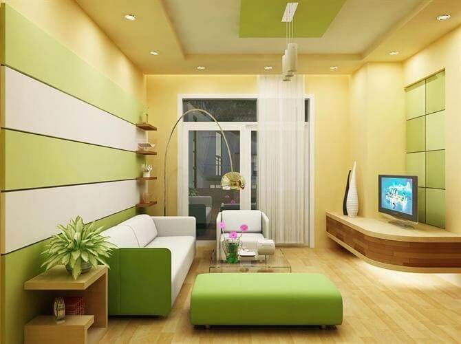 Dịch vụ sơn nhà với tông màu kem tươi sáng